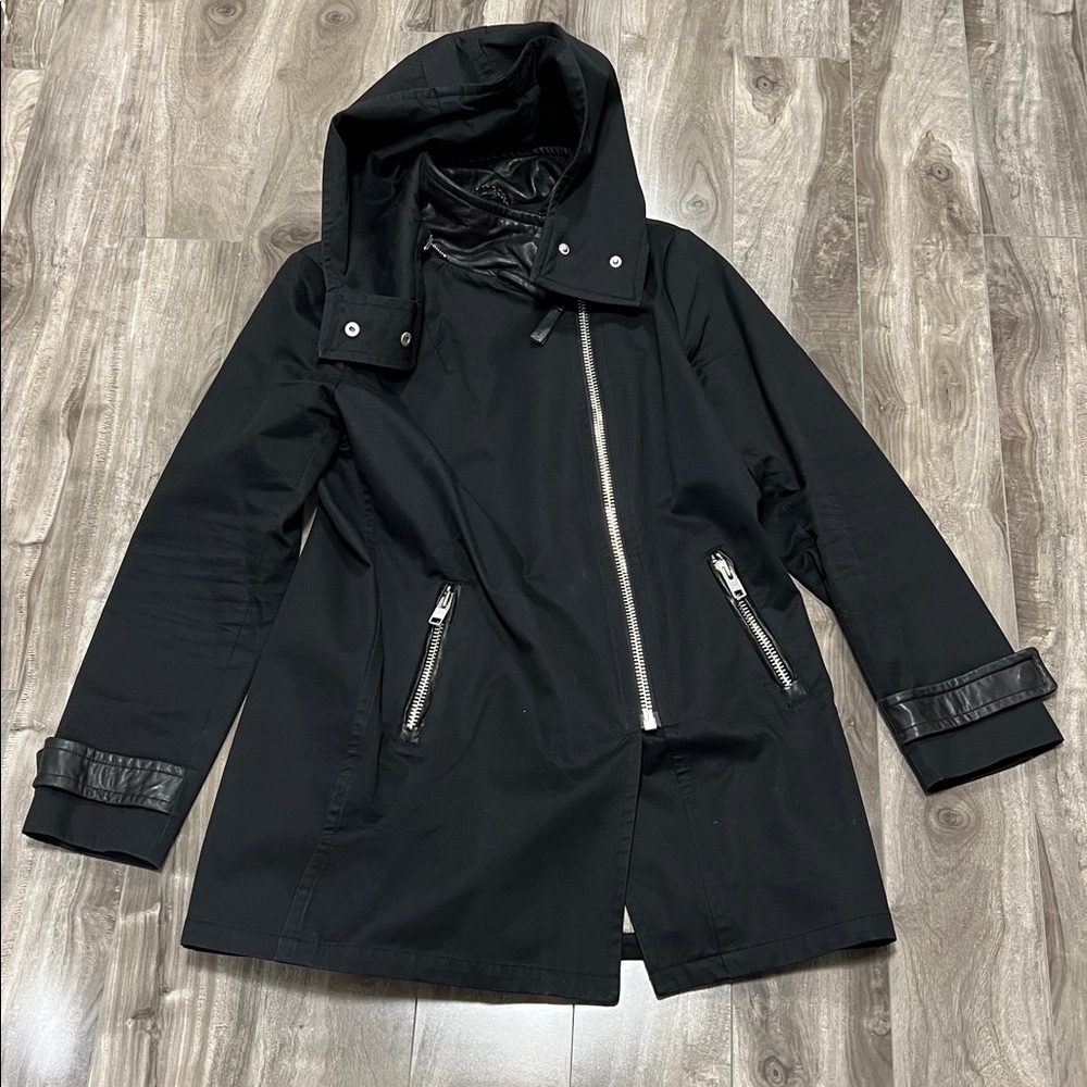 🔥🔥MACKAGE Darby Leather Trimmed Trench Jacket